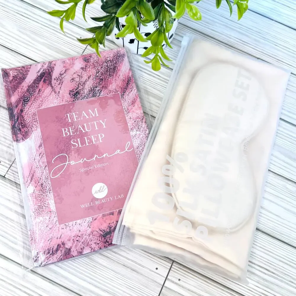 NEW Homestead 100% Silk Satin Pillowcase + Eye Mask + Beauty Sleep Journal